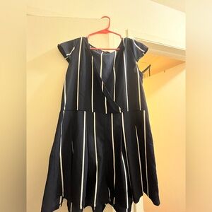 Blue Striped Romper Size Large